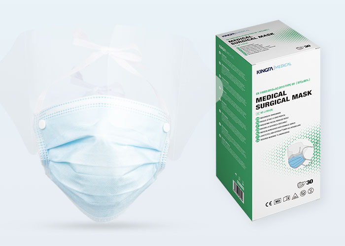 Tie-On Surgical Mask With Eye Shield KF-J P01（R）