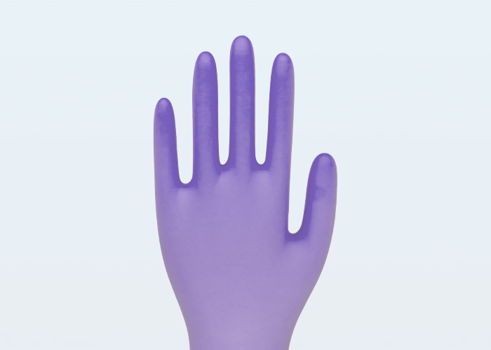 Purple shop plastic gloves