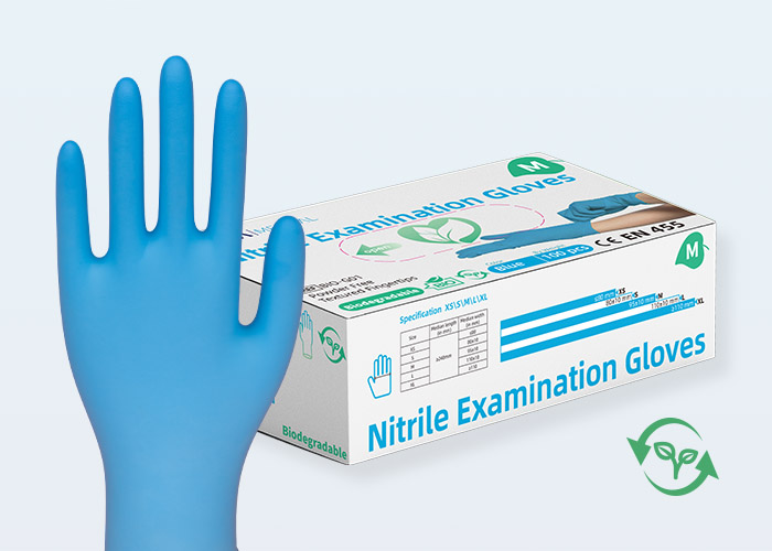 Bio-Degradable Nitrile Gloves-Blue G01