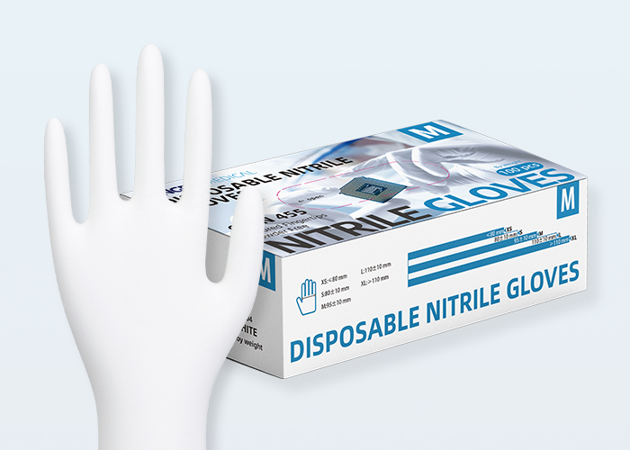 White Disposable Nitrile Gloves KG-1304