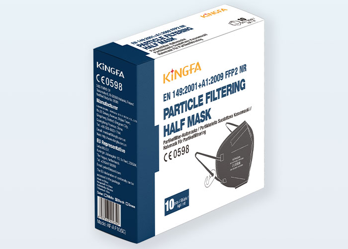 FFP2 Black Particle Filtering Half Face Masks-KF-A F10(SC)