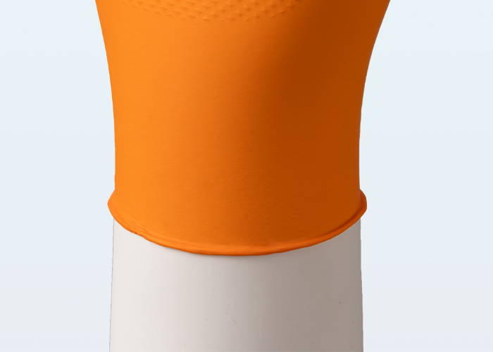 KINGFA Diamond Textured Nitrile Gloves Orange