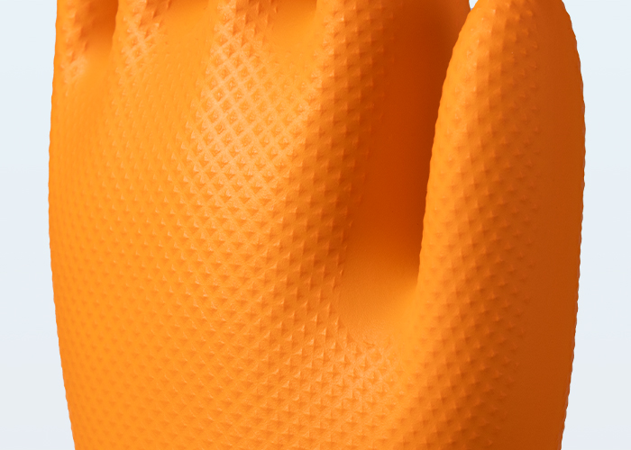 KINGFA Diamond Textured Nitrile Gloves Orange