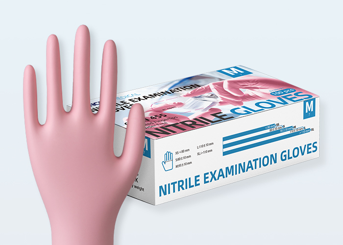 Pink Nitrile Examination Gloves KG1106