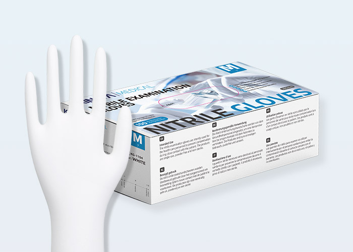 White Medical Grade Nitrile Gloves KINGFA MEDICAL