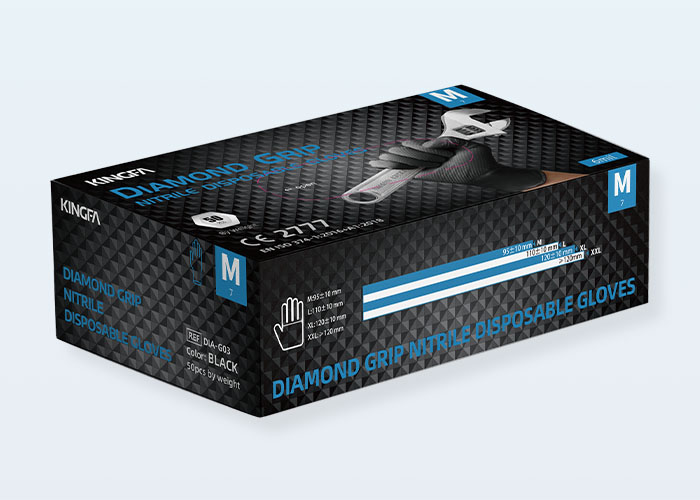 KINGFA Diamond Textured Nitrile Gloves