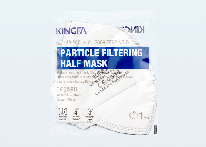 FFP2 NR D White Face Mask With Extra Sponge KF-H 9421