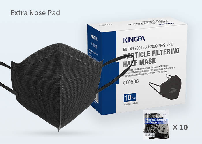 FFP2 NR D Black Face Mask With Extra Sponge KF-H 9421