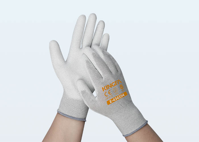 KINGFA-E PU Coated and Antistatic Gloves E-434354