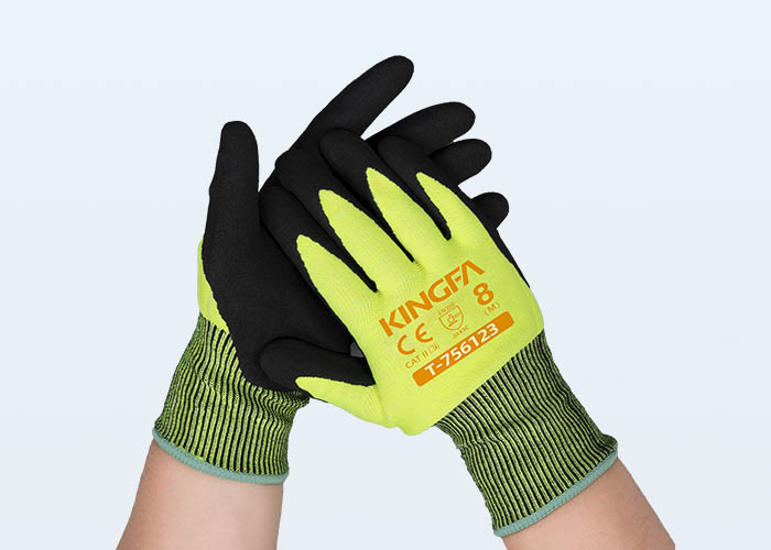 KINGFA-T Sandy Nitrile Coated and Cut-Resistant Gloves T-756123