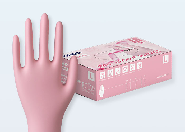 Pink Nitrile Gloves KG-1106